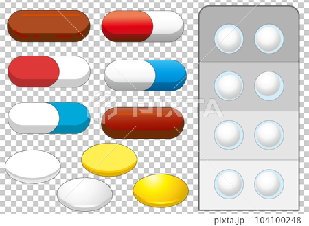Illustration material set of medicine prescribed at the hospital 104100248
