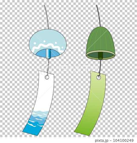 Illustration of a wind chime decorated in summer 104100249