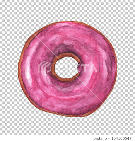 Watercolor painting of donut. Watercolor painting of donut. 104100547
