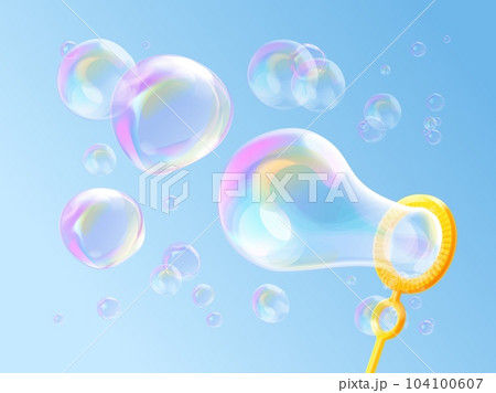 Vector soap bubble. Realistic soap bubble png, glare. Foam bubbles