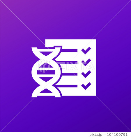 DNA test results icon, vector 104100791