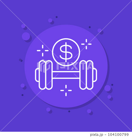 paid workout or training line vector icon paid workout or training line vector icon 104100799