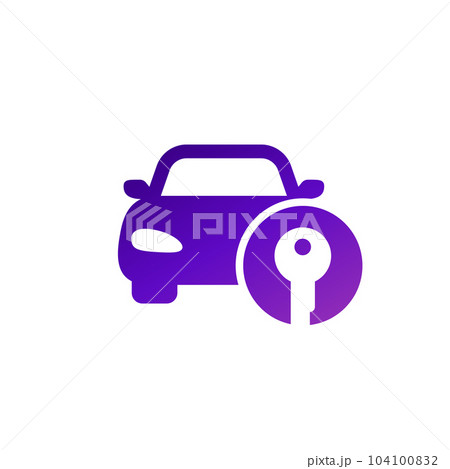 car access icon with a key 104100832