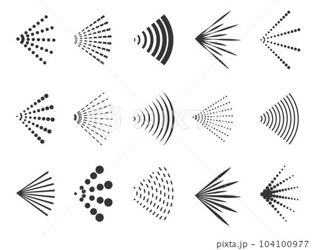 Spray icons. Water aerosol and air spatter, liquid and gas spray icons, dry shower and hair deodorant. Vector isolated set Spray icons. Water aerosol and air spatter, liquid and gas spray icons, dry shower and hair deodorant. Vector isolated set 104100977