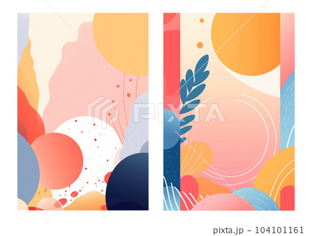Collection of abstract art background designs, summer sale, social media promotion content. 104101161