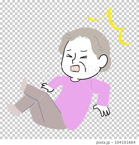 転ぶ女性 104101664