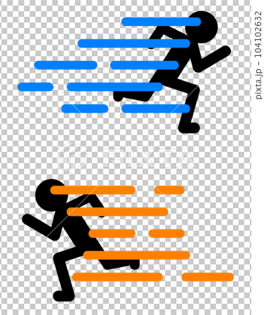 全速力でダッシュして走っている人物イラスト 104102632
