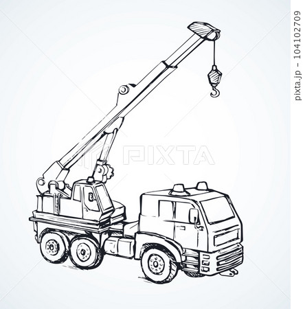 Machine with crane. Vector drawing 104102709