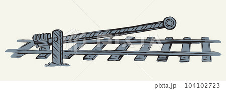 Railroad barrier. Vector drawing 104102723