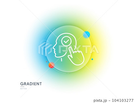 Head line icon. Gradient blur button with glassmorphism. Select user sign. Checkbox symbol. Transparent glass design. Select user line icon. Vector Head line icon. Gradient blur button with glassmorphism. Select user sign. Checkbox symbol. Transparent glass design. Select user line icon. Vector 104103277