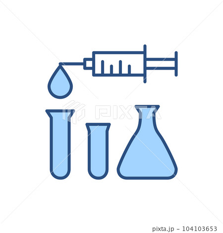 Syringe and Lab Tubes related vector icon. Syringe and Lab Tubes related vector icon. 104103653