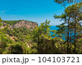 Beautiful view on coast near Kemer, Antalya, Turkey Kemer, Antalya, Mediterranean region, Turkey, Lycia. 104103721