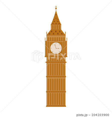 illustration of Big Ben Tower on plain background 104103900