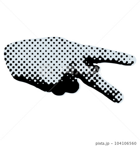 Vector dotted halftone hand with sign language...のイラスト素材 [104106560 ...