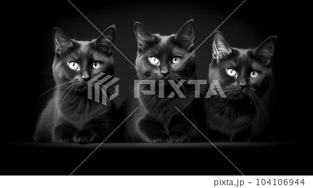 black and white cats portrait black and white cats portrait 104106944