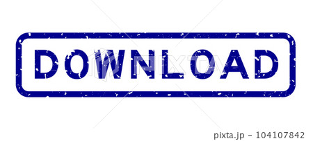 Grunge blue download word rubber seal stamp on white background 104107842