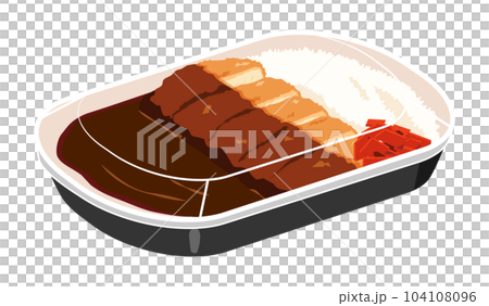 一次性容器中的炸肉排咖哩 104108096