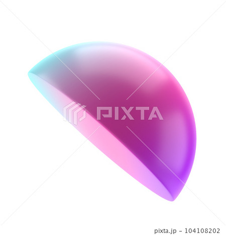 3d element semisphere metal geometric shape. Realistic glossy turquoise and lilac gradient luxury template decorative design illustration. Minimalist bright semi sphere half circle volumed round 3d element semisphere metal geometric shape. Realistic glossy turquoise and lilac gradient luxury template decorative design illustration. Minimalist bright semi sphere half circle volumed round 104108202