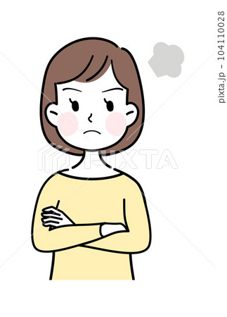 女性の表情 怒る べクターイラスト素材 女性の表情 怒る べクターイラスト素材 104110028