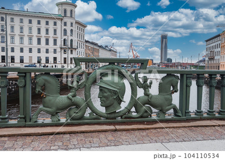 Magical view of the Burunnsparken city centre of Gothenburg, Sweden. Old town of Gothenburg. Magical view of the Burunnsparken city centre of Gothenburg, Sweden. Old town of Gothenburg. 104110534
