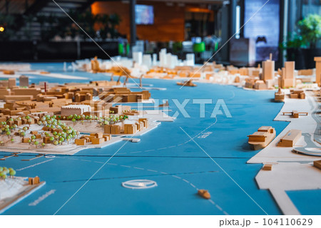 Gothenburg city miniature. Development plans and model at the Chalmers technical university in Gothenburg, Sweden 104110629