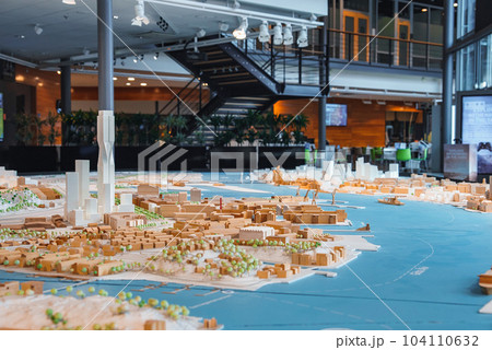 Gothenburg city miniature. Development plans and model at the Chalmers technical university in Gothenburg, Sweden 104110632