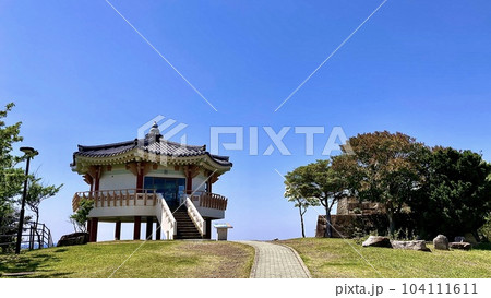 長崎県対馬市にある韓国展望所 104111611