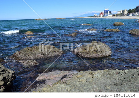 湯野浜海岸の岩場風景 湯野浜海岸の岩場風景 104111614