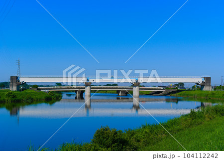 千葉県印西市北千葉導水路北千葉第一排水機場周辺2023年6月 104112242