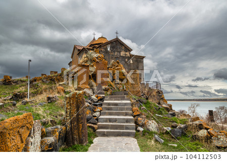 Hayravank Monastery on coast of Sevan Lake in Armenia Hayravank Monastery on coast of Sevan Lake in Armenia 104112503