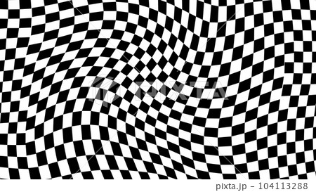 Groovy retro pattern background in psychedelic checkered backdrop style. A chessboard in a minimalist abstract design with a 60s 70s aesthetic vibe. hippie style y2k. funky print vector illustration 104113288