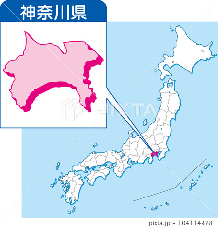 14_県別拡大日本地図_神奈川県のイラスト素材 [104114978] - PIXTA