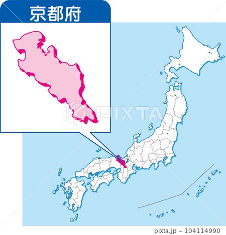 26_県別拡大日本地図_京都府のイラスト素材 [104114990] - PIXTA