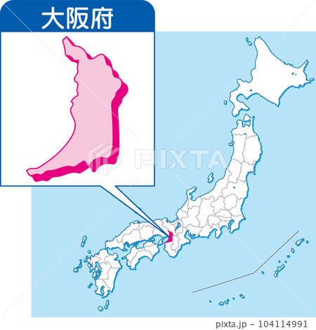 27_県別拡大日本地図_大阪府のイラスト素材 [104114991] - PIXTA