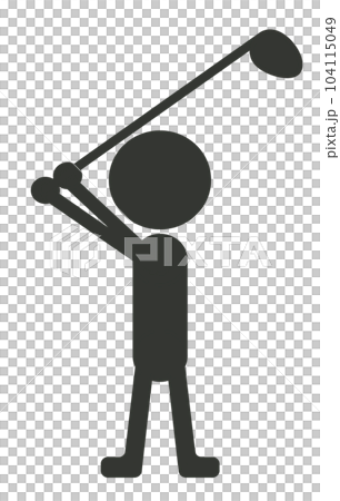 stick man playing golf 104115049