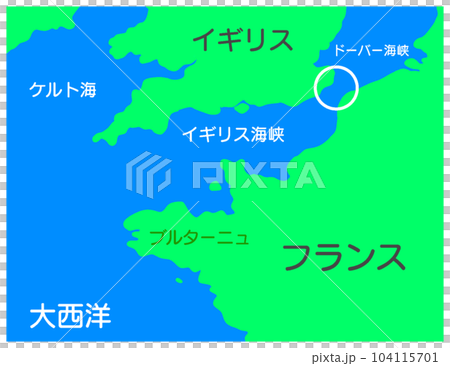 イギリス海峡周辺地図 104115701