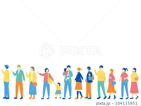 行列に並ぶ人達のイラスト素材 [104115951] - PIXTA