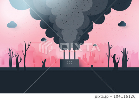 Industry chimney pollution with smoke in environment.Global warming and climate change concept.Environment and Ecology concept.Paper art vector illustration. Industry chimney pollution with smoke in environment.Global warming and climate change concept.Environment and Ecology concept.Paper art vector illustration. 104116126