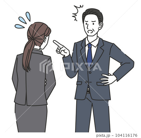 上司に謝る女性社員 上司に謝る女性社員 104116176