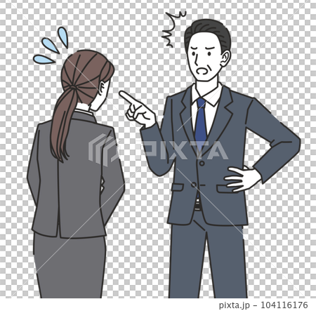 上司に謝る女性社員 上司に謝る女性社員 104116176