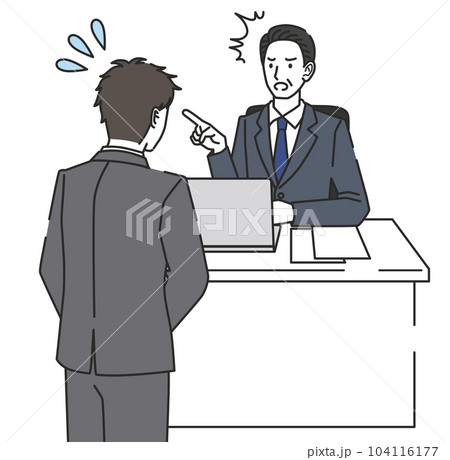 上司に謝る男性社員 上司に謝る男性社員 104116177