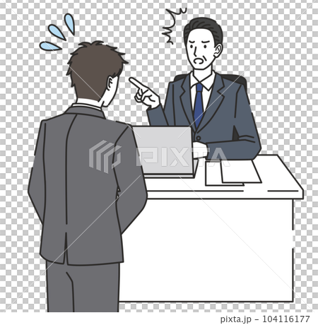 上司に謝る男性社員 上司に謝る男性社員 104116177