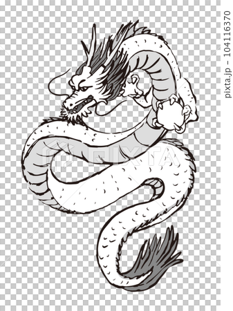 手繪插畫一龍龍日式水墨畫 手繪插畫一龍龍日式水墨畫 104116370