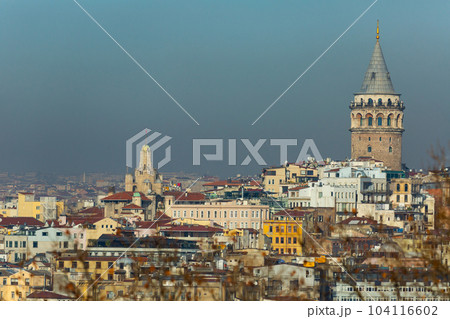 Karakoy quarter and Galata Tower from Golden Horn Bay, Istanbul 104116602