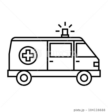 ambulance black icon. the car goes to the patient. 104116688