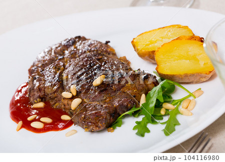 Entrecote with ketchup 104116980