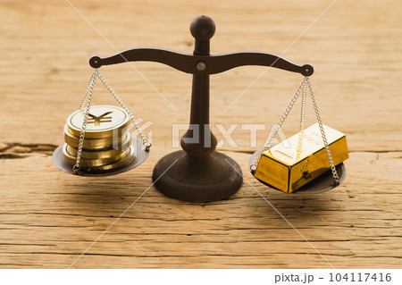 金融イメージ（ゴールド／円） 104117416