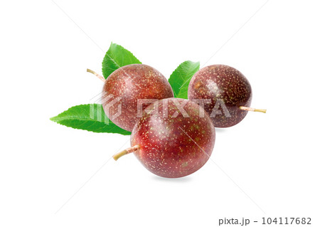 Fresh passion fruit isolated on white background, food healthy concept 104117682