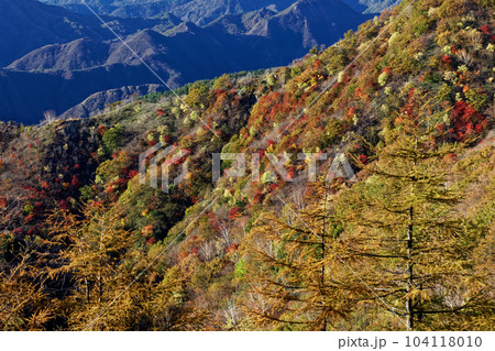 奥日光・社山稜線から見る紅葉の山並み 104118010