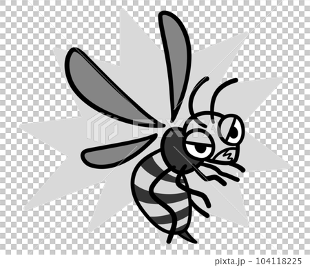 Angry wasp black and white 104118225
